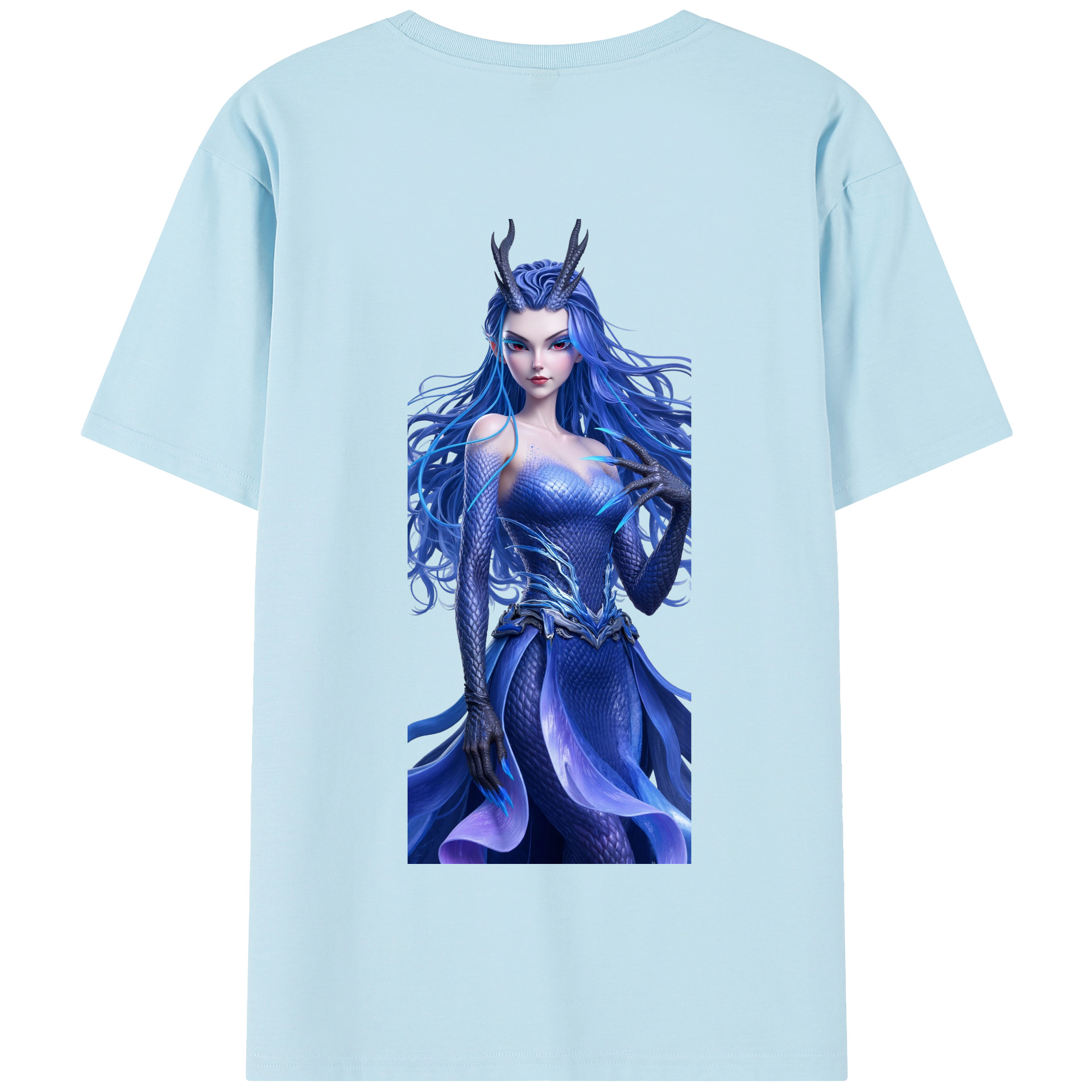 （画像用） Ne Zha 2 ナタ 魔童の大暴れ 綿100％半袖Tシャツ（背面プリント）